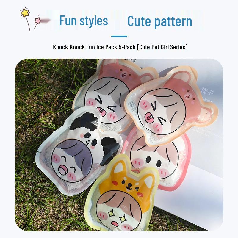 Knock-Knock Music Cartoon Ice Pack: Portable Quick-Cooling Relief for Students & Picnics