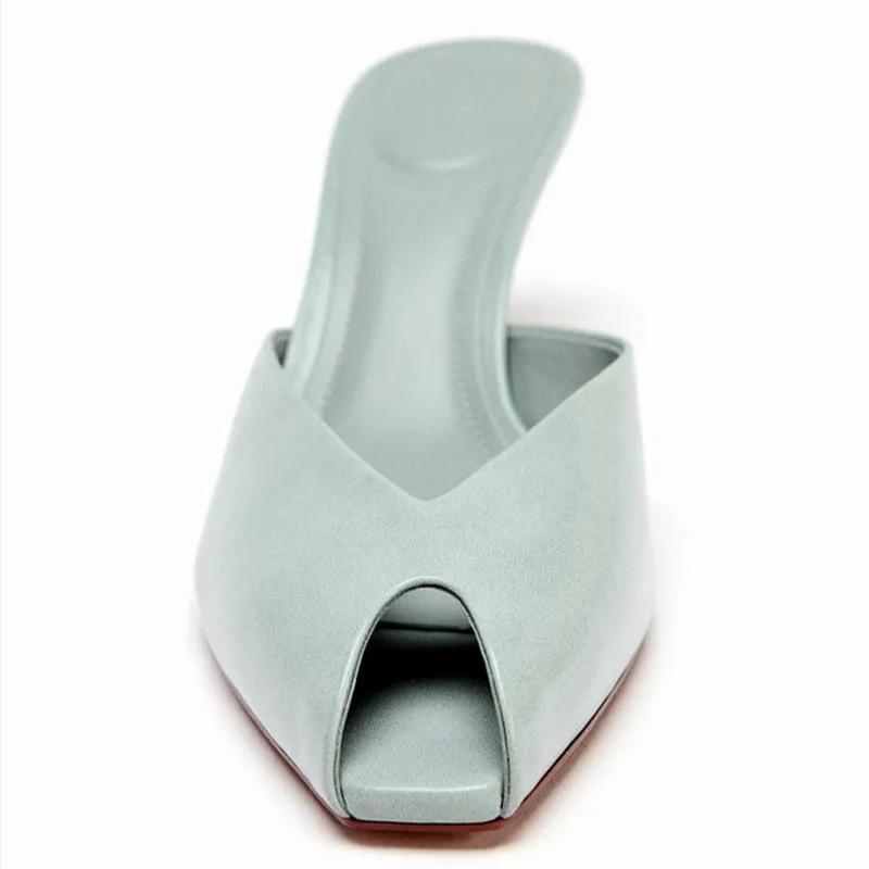 Elegant High Heels Slippers Women Fish Mouth Fashion Slides Concise Summer Sexy Designer Sandals Women Pantuflas Mujer
