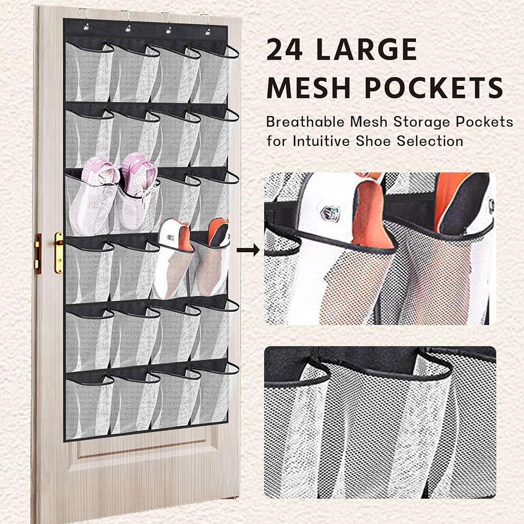 Breathable Storage Bag For 24 Pairs Of Shoes Heavy-duty Door Hanging Bag Shoe Storage Bag 24 Grid