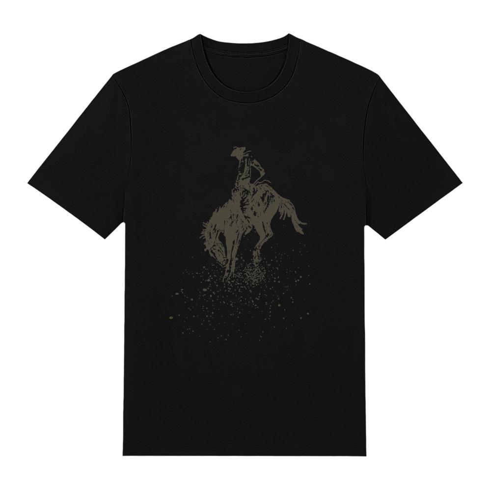 Buckin Bronco Tee Niall Horan Wearing Vintage Graphic Print T-shirts Fashion Women Men Cotton Soft Clothing Casual XS чёрный