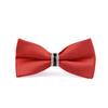 Papillon da uomo formale stile business con strass decoro squisito raso colore brillante liscio tinta unita festa banchetto matrimonio sposo fiocco vestiti accessori