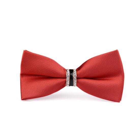 Papillon da uomo formale stile business con strass decoro squisito raso colore brillante liscio tinta unita festa banchetto matrimonio sposo fiocco vestiti accessori