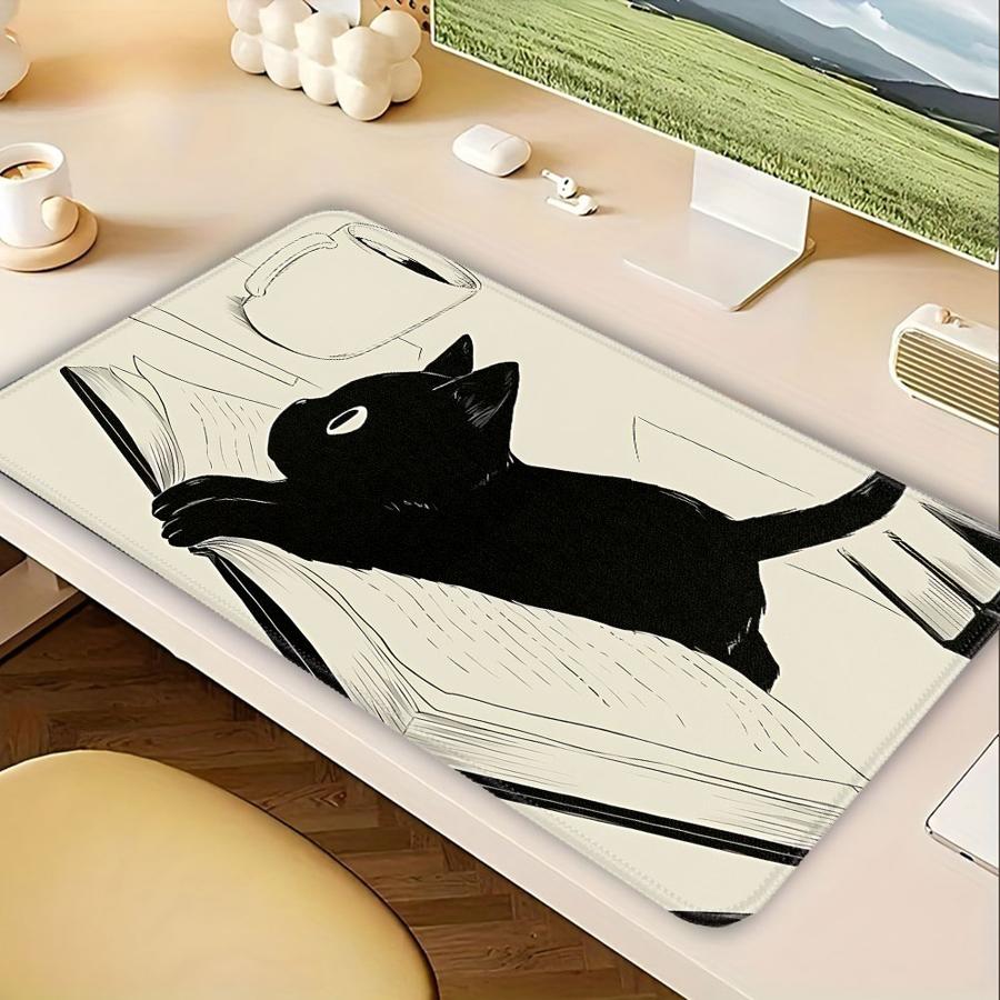 Cute Cat Mouse Pad Game Console Pad Keyboard Mouse Pad Desk Accessories Office Pad Computer Laptop Pad Overlock