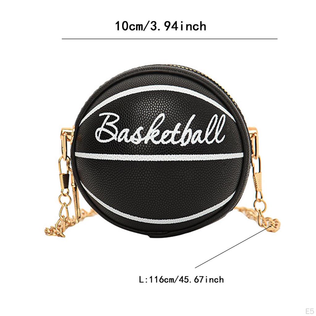 Basketball Shaped Purse Casual Shoulder Bag for Outdoor Commuting Vacation Work