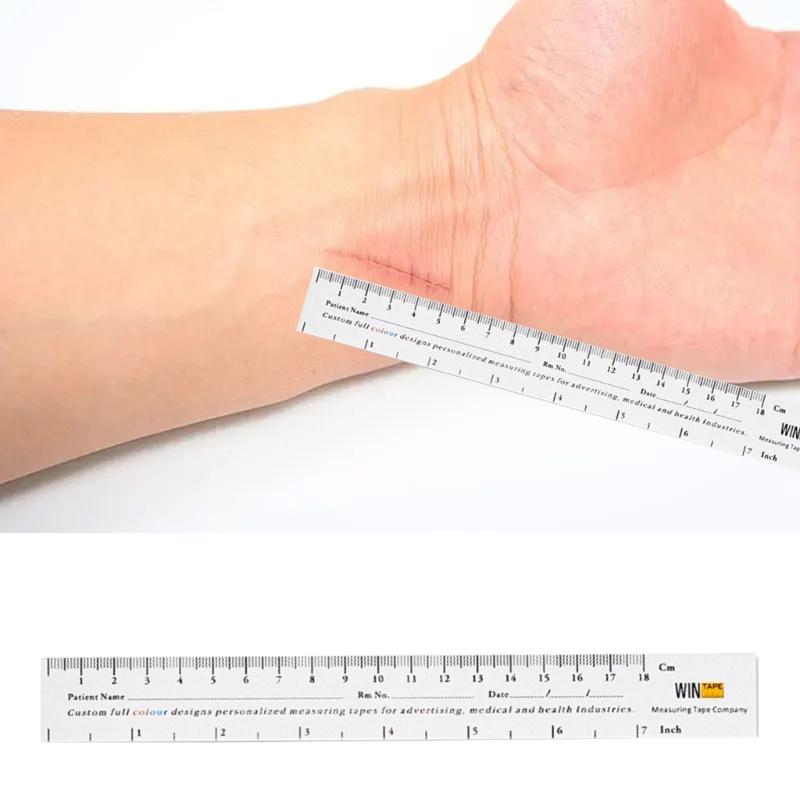 150 Stück Wundmessband Papier Wundlineale Präzises 18 cm Messwerkzeug für das Gesundheitswesen