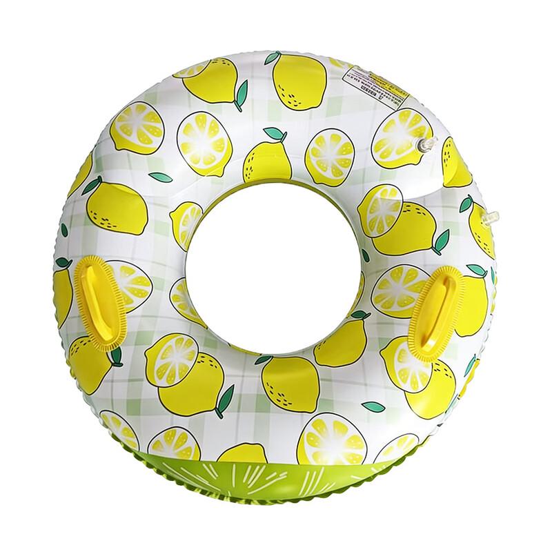 Plaid Lemon Adult Swimming Ring with Handles - 2 Pack