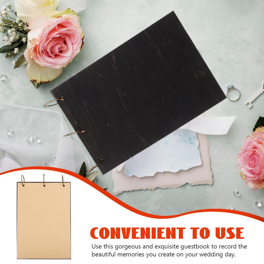 Wedding Guest Book Vintage Wooden Rustic Sign In Book For Couples Wedding Reception Party Scrapbook Guestbook Keepsake