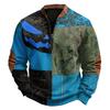Men's Vintage Halloween Print Half Zip Crewneck Sweatshirt