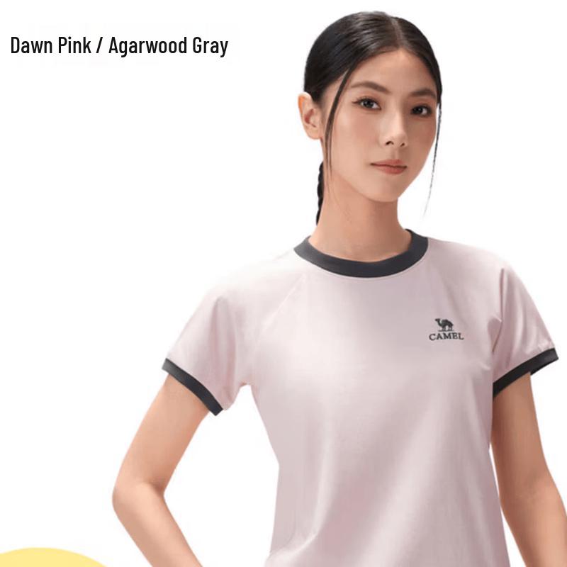 CAMEL Women s Quick-Dry Round Neck Short Sleeve T-Shirt M