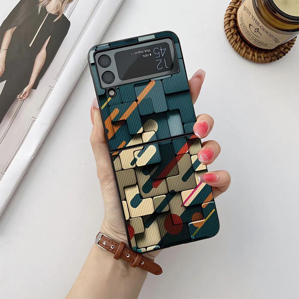 Case For Samsung Galaxy Z Flip 6 5 4 3 Phone Case Flower Butterfly Leather-Grain Shockproof Cover For Galaxy Z Flip6 Flip4 Flip5