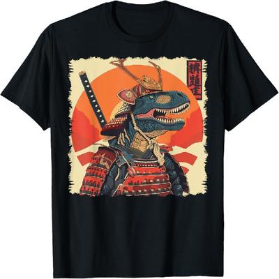 T-Rex Dinosaur Tyrannosaurus Rex Japanese Samurai Ukiyo-e T-Shirt