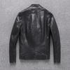 New Autumn Genuine Leather Jacket for Men's Short Korean Style Slim Vegetable Tanned Sheepskin Motorcycle Leather Jacket