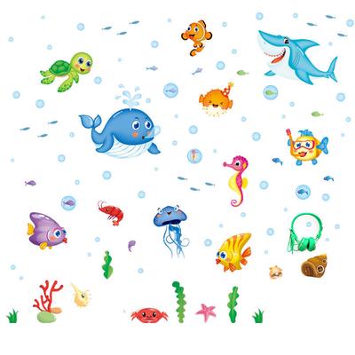 DIY abnehmbare Unterwasserwelt Wandtattoo Familie Zuhause Aufkleber Wandbild Kunst Zuhause