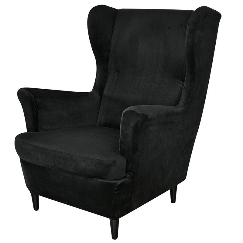 Velvet Sloping Arm King Back Chair Cover Elastic Armchair Wing Back Wing Sofa Back Chair Cover Stretch Protector Home Decor