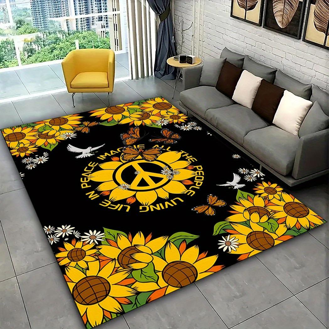 

Ковер с цветочным узором для гостиной, дивана, коврик для ног, моющийся, домашний декор, прикроватный коврик, противоскользящий, для балкона, входная дверь 40x60cm