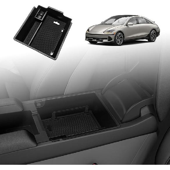 BestEvMod for Ioniq6 Lower Center Console Organizer Tray Storage Box Armrest Accessories ABS Material Compatible with Hyundai Ioniq 6 Accessories