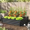 Garden Bed, Planter Box with Steel Housing, Grey, 120 X 120 X 30 Cm