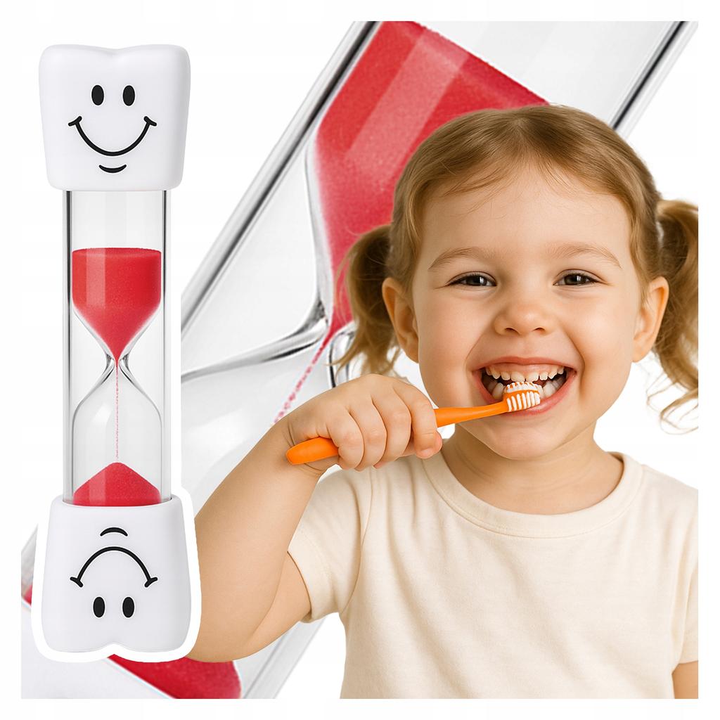 PRECISE TOOTH Hourglass Timer for brushing TOOTH for children RED