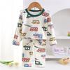 2-Piece Set Soft Pajamas Children Boys Girls Baby Spring Autumn Cartoon Long Sleeve Home Sleepwear Set Christmas