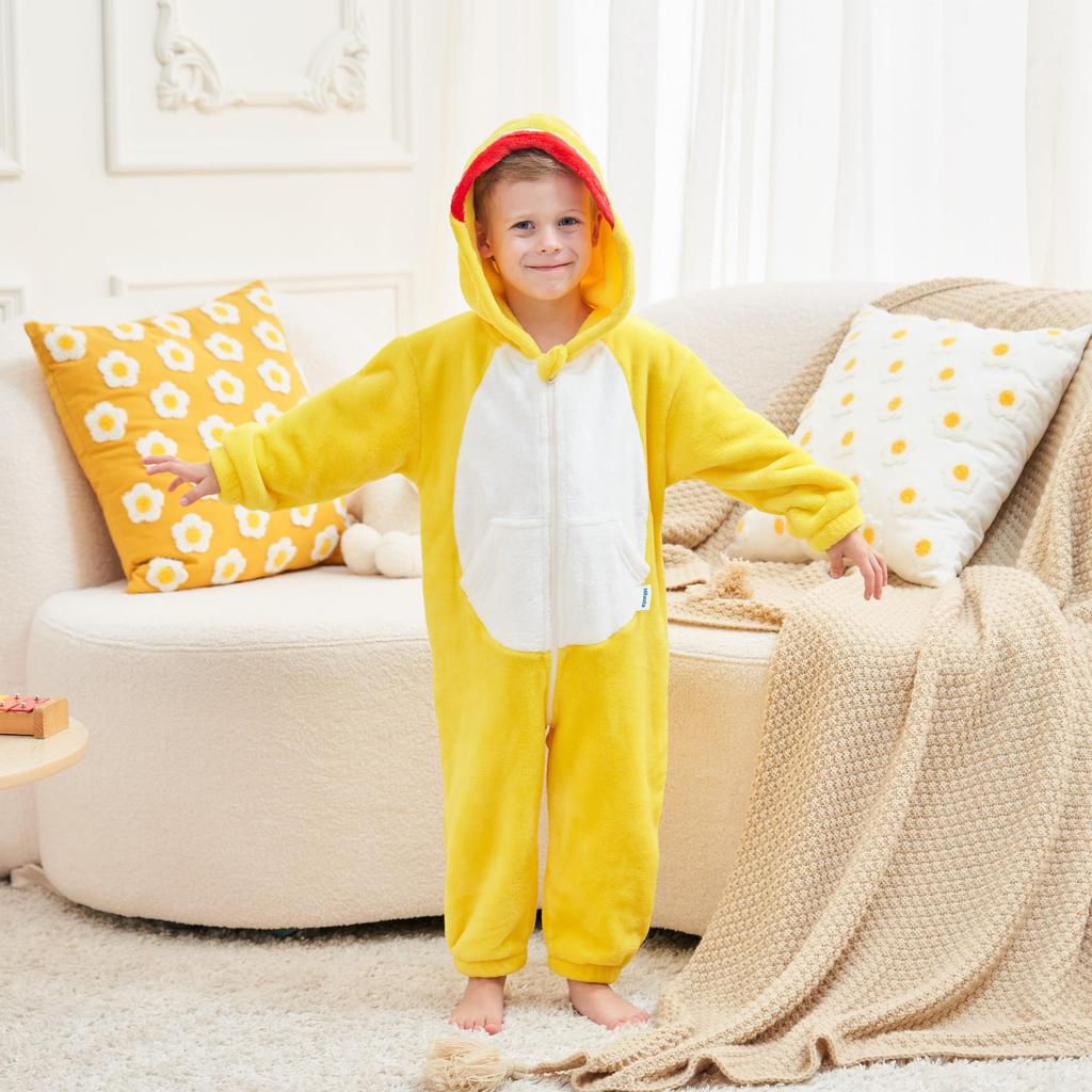 LOLANTA Kids' Shark Kigurumi Baby Overalls, Halloween Costume, Christmas Costume, Yellow, Sizes 90-105