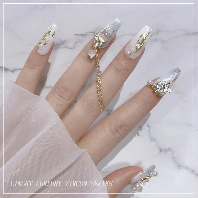 Luxurious Zircon Diamond Bow Nail Art Decorations - Japanese Style
