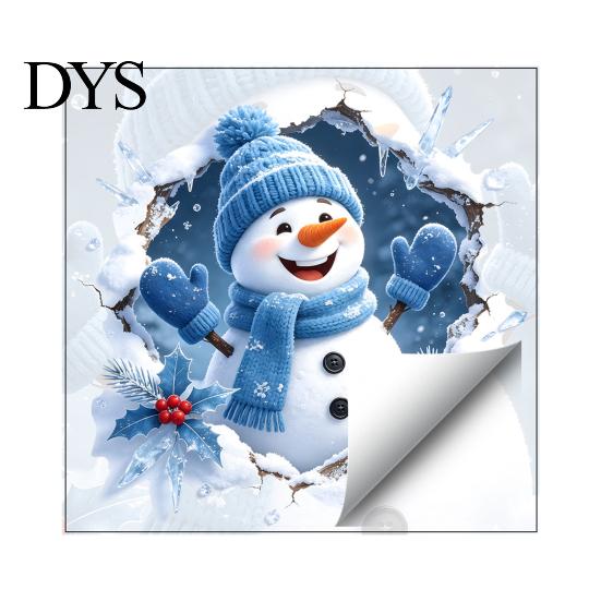 Christmas Bathroom Wall Decals Snowman Toilet Stickers, 3D Decals, Indoor Outdoor Winter Holiday Waterproof PVC Window Seat Creative Decor Gift