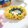 Colorful Handmade Crochet Threedimensional Petal DIY Splicing Bags Clothes Insulated Coaster Cotton Thread Cup Pad Decor Cup Mat