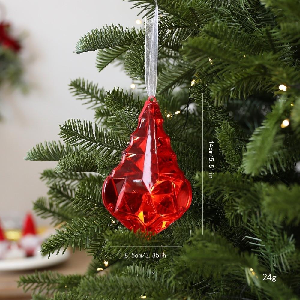 Transparent Gemstone Christmas Pendants Shining Christmas Tree Ornaments  Holiday Party Supplies