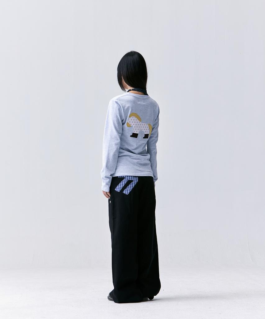 TANSANMAGNESIUM Pony Applique Long Sleeve (Sky Blue)