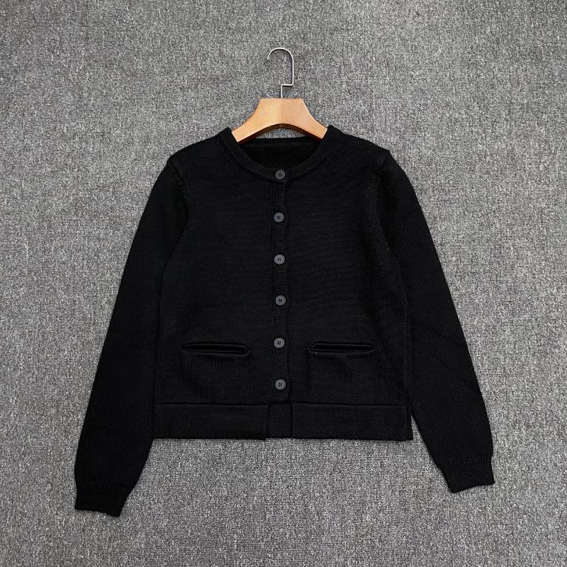 Longmei Women's Wool Cropped Cardigan, Round Neck, Long Sleeve, Simple Style for Autumn/Winter 2026