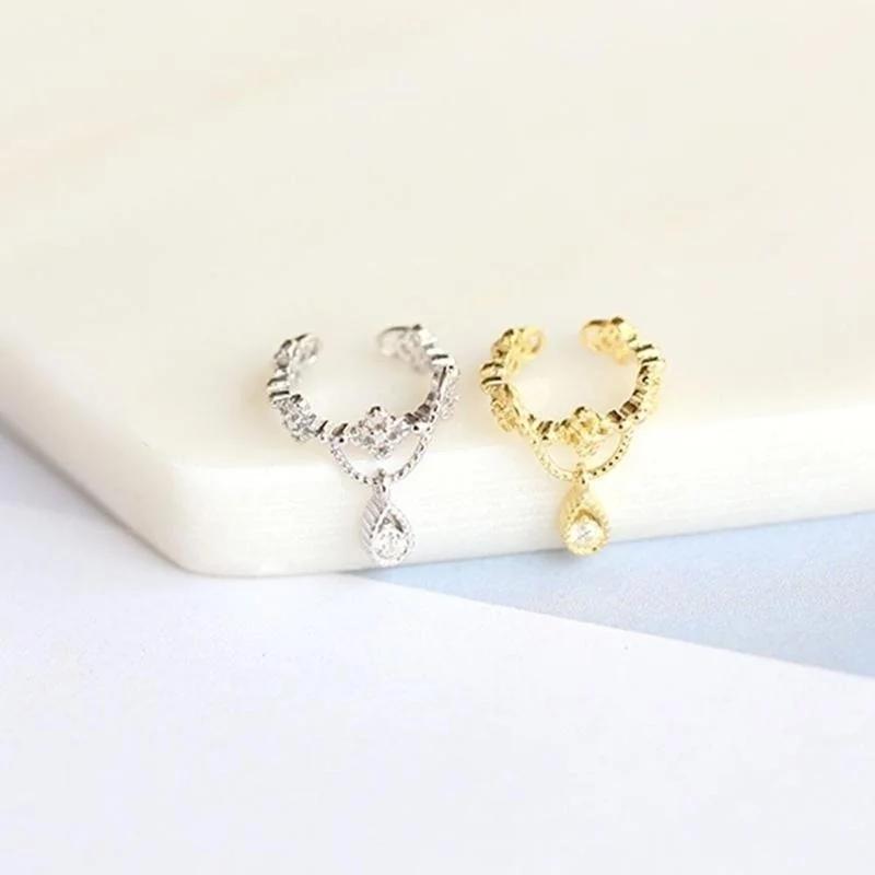 1 Pair of Ear Hoops Wrapped Rhinestone Crystal Clip Earrings Jewelry Wedding Party Woman Earrings