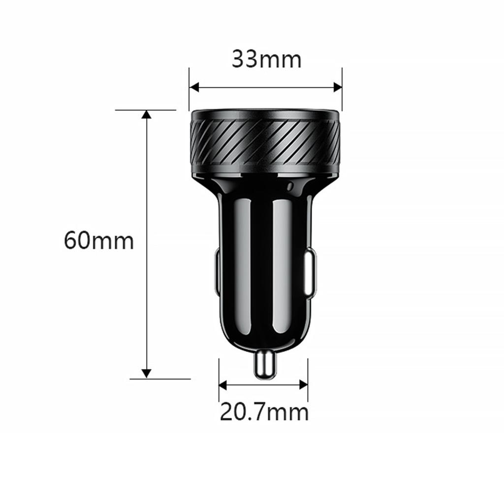 QC 3.0 Dual USB Car Charger 12V 24V Waterproof 18W Fast Charging Marquee Light LED Voltmeter ON OFF Switch Color Display Car-charger Adapter