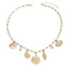 New Ocean Wind Shell Conch Necklace Simple Design Sunflower Smiley Pendant Necklace Female