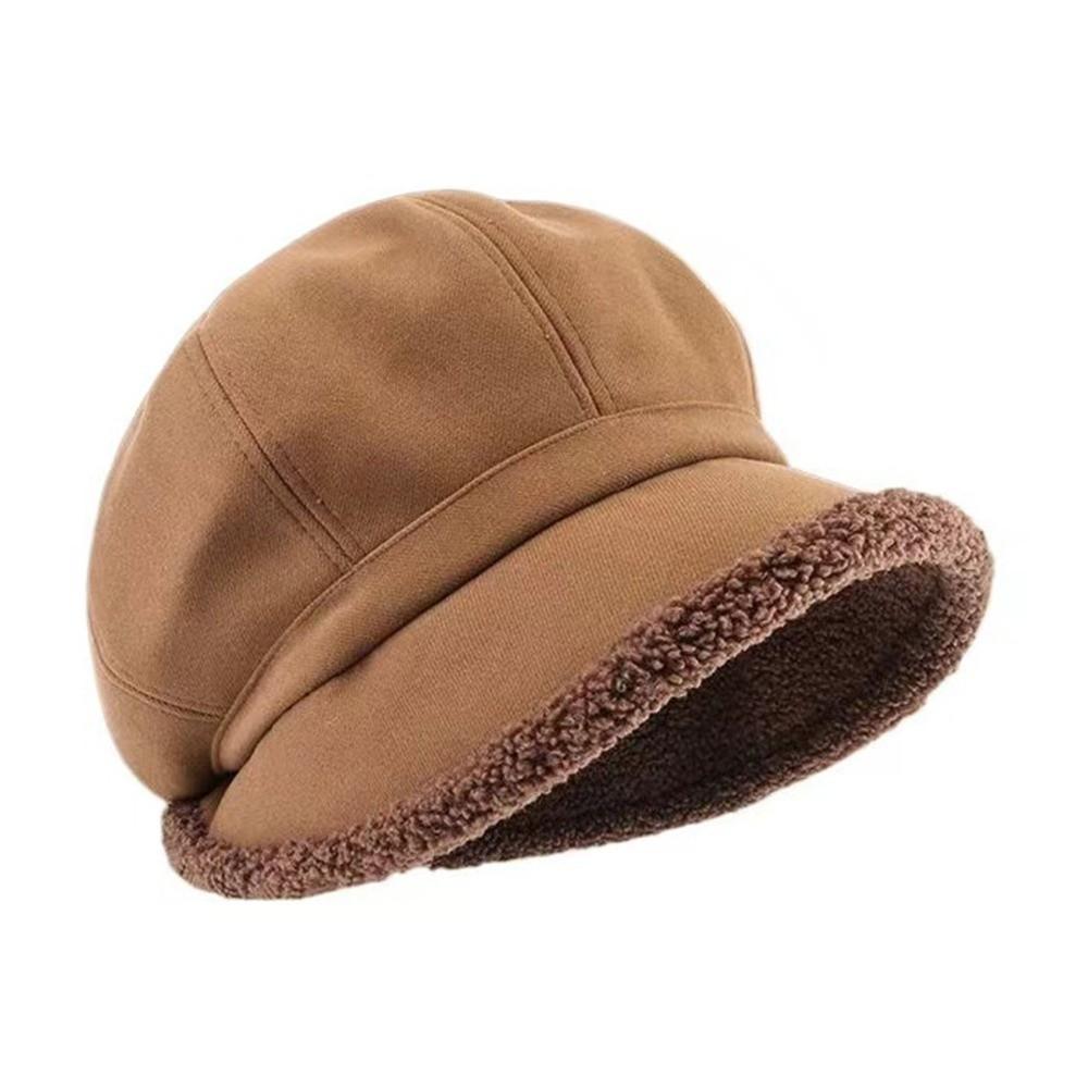 Classic Women Basin Cap Ear Protection Leisure Bucket Hat Autumn Winter Plush Beret Hat Outdoor