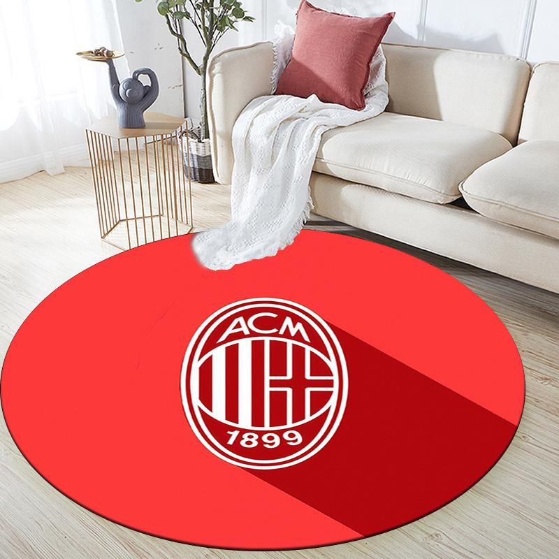 Associazione Calcio Milan3 Round Area Rug,Carpet Rug for Living Room Bedroom Sofa Playroom Decor,Non-slip Floor Mat