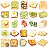 50 Sheets Cute Cartoon Food Stickers: Waterproof & DIY for Skateboards, Phones, Suitcases