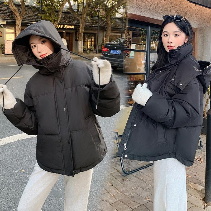 Loose Bread Clothes Casual Short Down Cotton Clothes Female Couples Thickened Niche Design Thickened Cotton Clothes Jacket