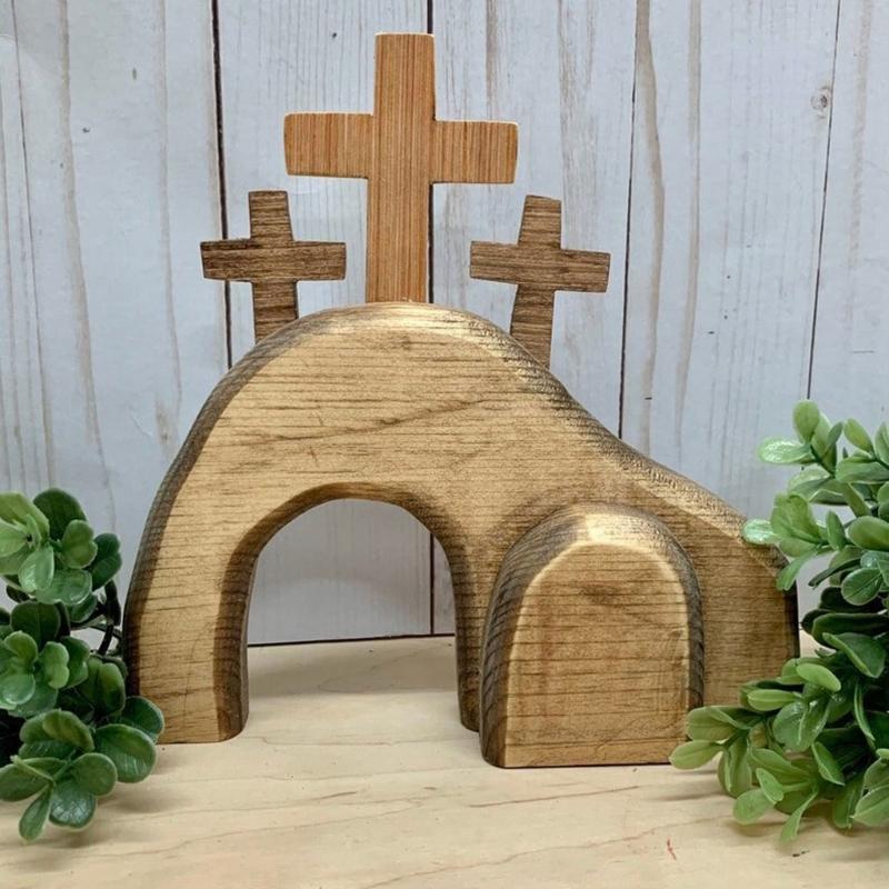 Tray Wood Nativity Easters Tombs Resurrections Scenes Set Home Decorations