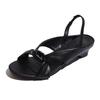 Summer 2025 Niche Design Simple Open-toed Fish Mouth Cross-band Slope Low-heeled Sandals Women's Versatile Roman Sandals