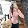 T-shirt Invernale da Donna Grigia a Collo Alto Slim-Fit Manica Lunga - Stile Trendy 2026
