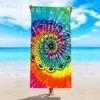 Blue Tie Dye Print Beach Towel Spiral Swirl Print Quick Dry Sand Free Absorbent Lightweight Towel for Beach Pool Travel Camping