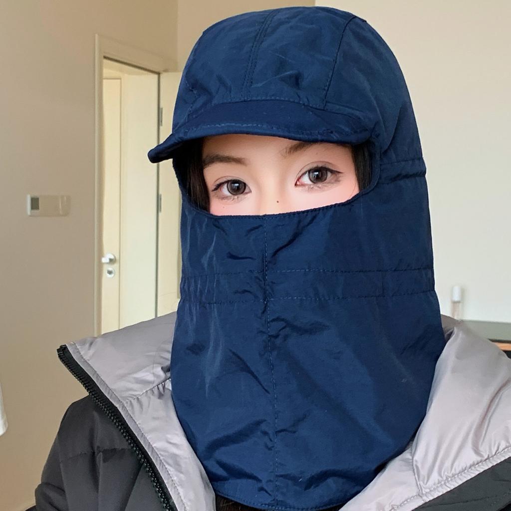 Hats that can wear helmets, men's and women's winter mountaineering, skiing, thermal pullover, face mask, neck protection, Lei Feng hat tide