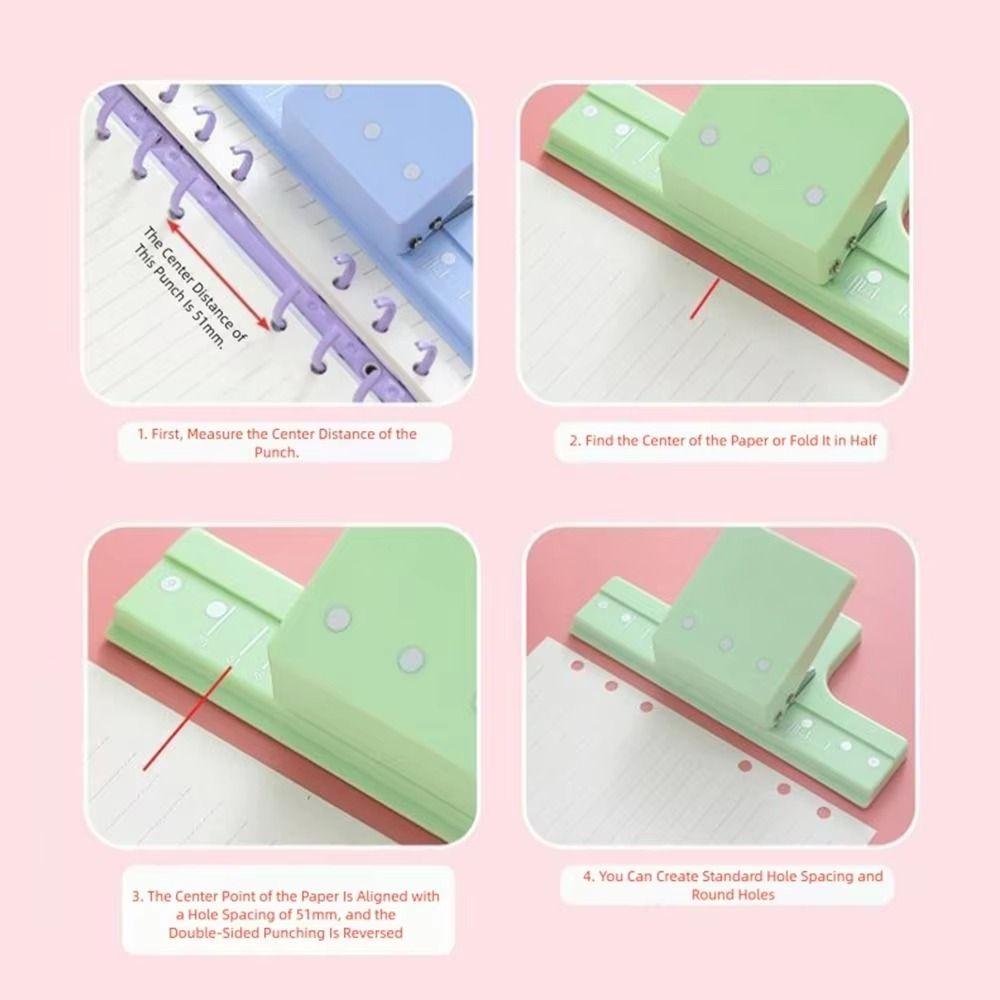 Mini Size Hole Punching Machine DIY Loose Leaf Punch Paper Binding Punch  School Office