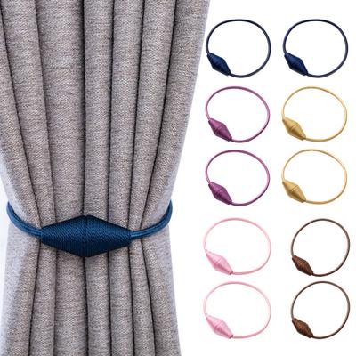 1 Pair Easy To Use Curtain Tie Rope Reusable Durable Magnetic Tieback Holder