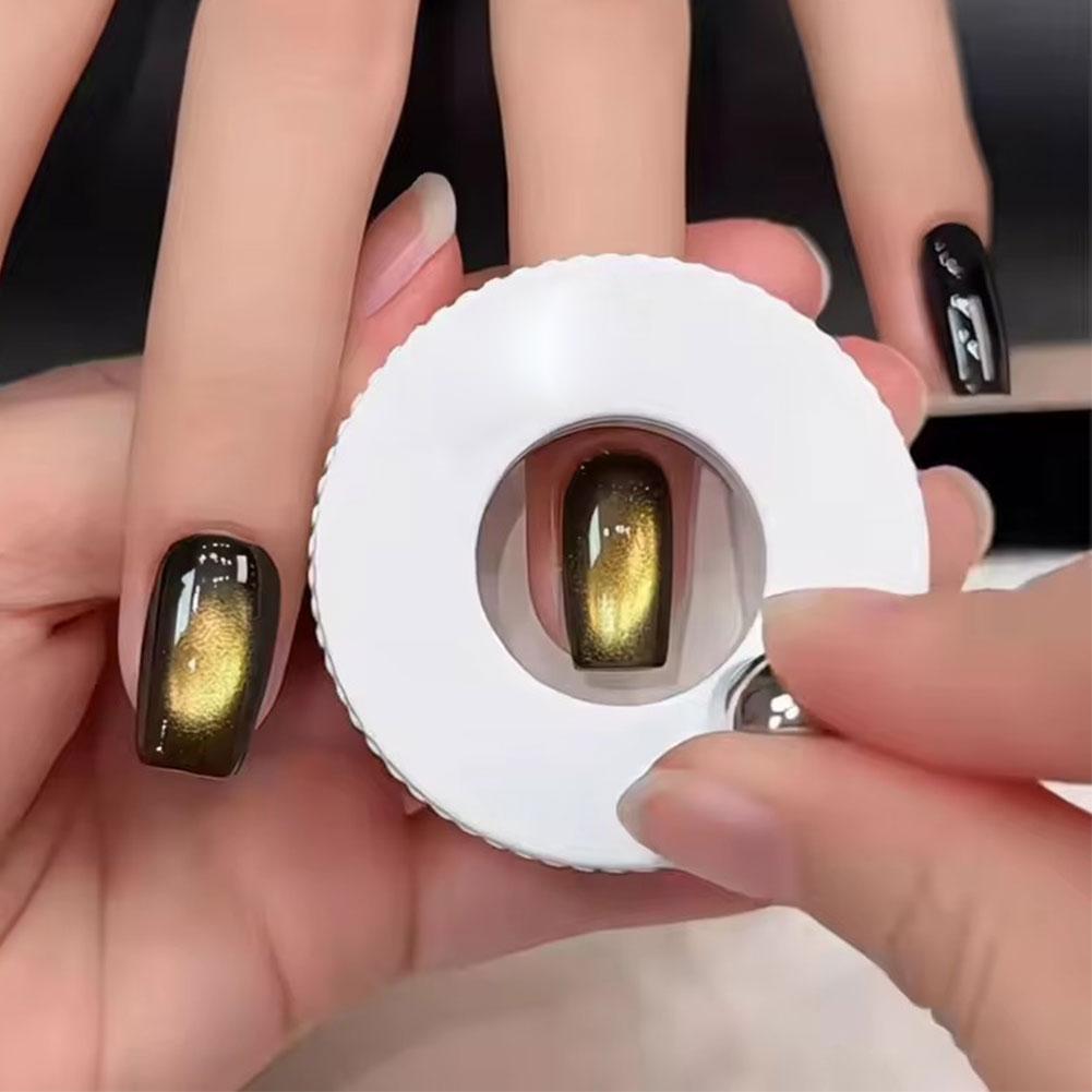 Nail Polish Rotating Cat Eye Nail Magnet Wide Light Glass Bead Effect Multifunctional Strong Automatic Nail Art Magnetic Gel 1pc