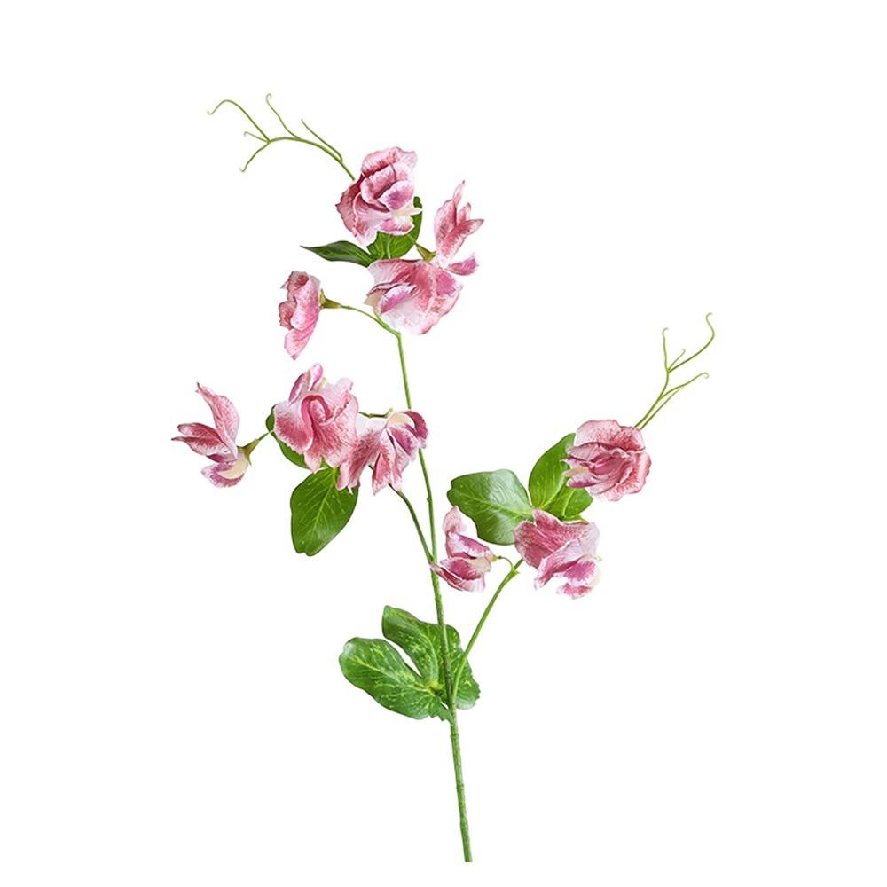 Plastic Artificial Pea Flowers 55cm Fake Flower Silk Pea Blossom Branch  Office Desktop Decoration