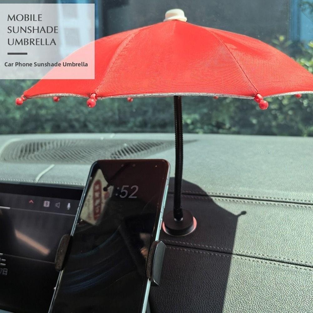 Bending Design Magnetic Phone Umbrella 360° Rotation Cell Phone Sun Shield  Car Mobile Use