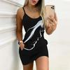 Robe moulante sans manches style été, belle impression de profil, avec poches, sexy, coupe ajustée, élégante, robe de soirée