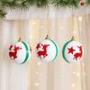 3PCS/SET Flocked Christmas Tree Ornament Snowman/Santa Claus/Elk Cartoon Christmas Hanging Ball Shimmer Colorful