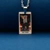 Stainless Steel Cat Tarot Card Necklace for Men Women Animal Divination Jewelry Accessory